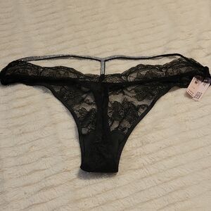 Victoria's Secret Black Lace Thong